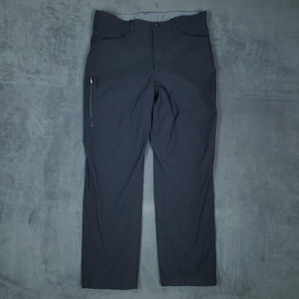 Eddie Bauer Fleece Lined Tech Pants Mens 34x30 Gray Softshell Winter Snow Hiking